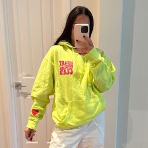 Neon Yellow Heart Break Club Hoodie - UNISEX - USED ONCE - still soft inside new